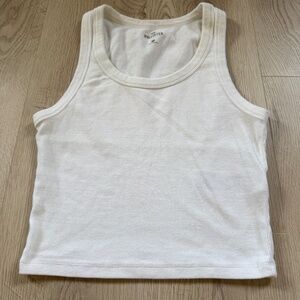 Hollister White Cotton Blend Tank Top Size M